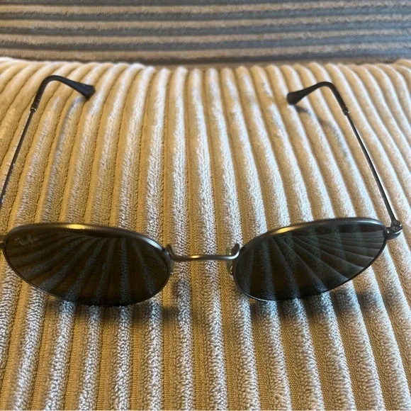 Ray Ban Sunglasses RB3447 Round Metal 029 Black Polarized - Picture 4 of 7